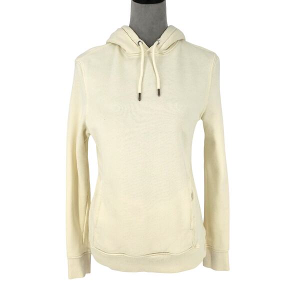 H&M Top Womens XS Ivory Sweatshirt Hoodie Pouch Pocket Pullover Drawstring - Picture 2 of 14